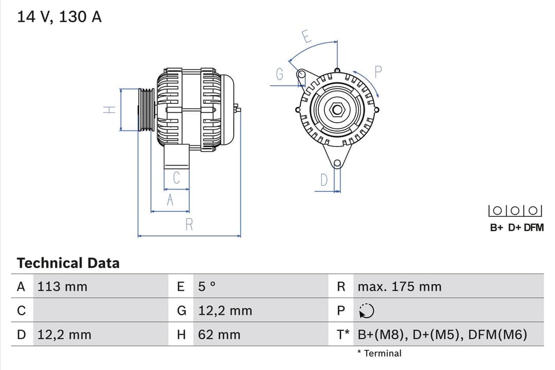 Generator / Alternator BOSCH 0 986 048 801