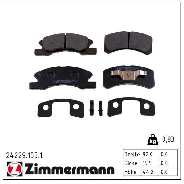 set placute frana,frana disc ZIMMERMANN 24229.155.1