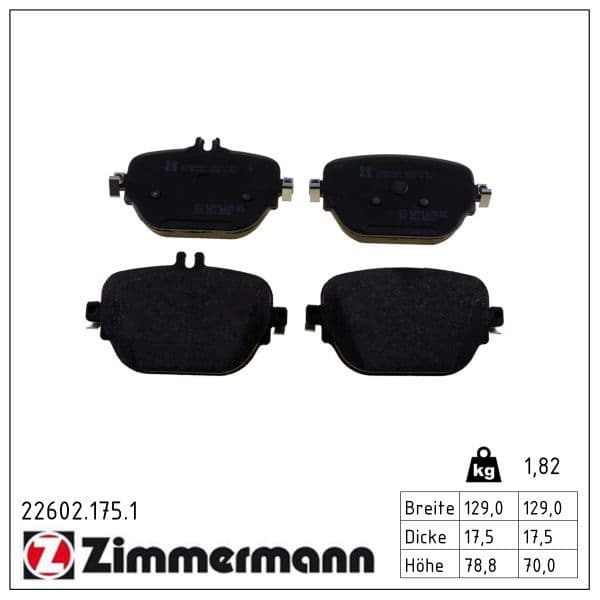 set placute frana,frana disc ZIMMERMANN 22602.175.1
