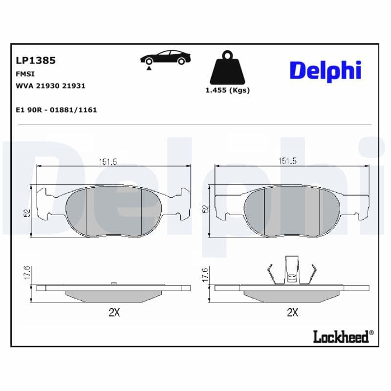 set placute frana,frana disc DELPHI LP1385