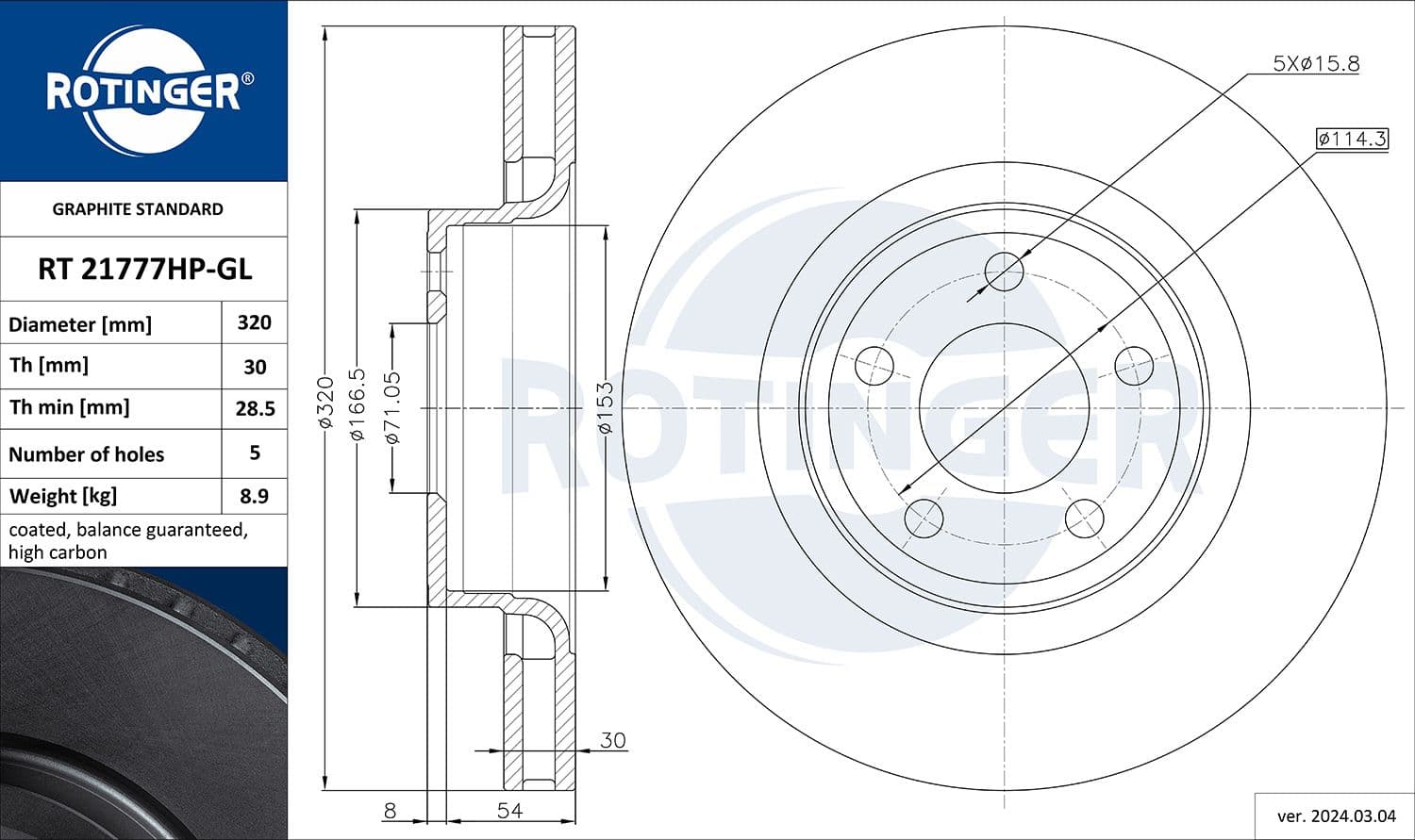 Disc frana ROTINGER RT 21777HP-GL