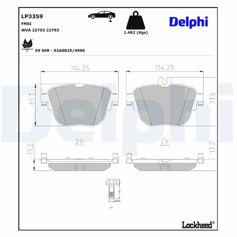 set placute frana,frana disc DELPHI LP3359