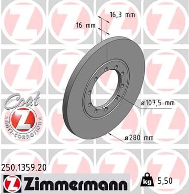 Disc frana ZIMMERMANN COAT Z 250.1359.20