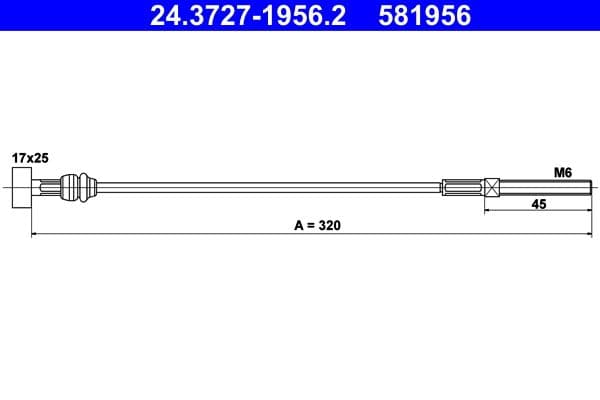 Cablu, frana de parcare ATE 24.3727-1956.2