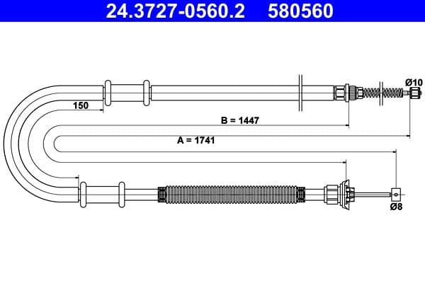 Cablu, frana de parcare ATE 24.3727-0560.2