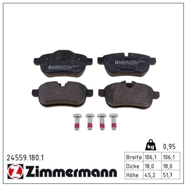 set placute frana,frana disc ZIMMERMANN 24559.180.1