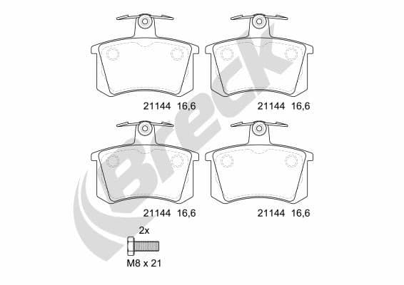 set placute frana,frana disc BRECK 21144 00 704 00