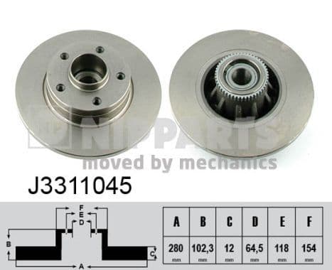 Disc frana NIPPARTS J3311045