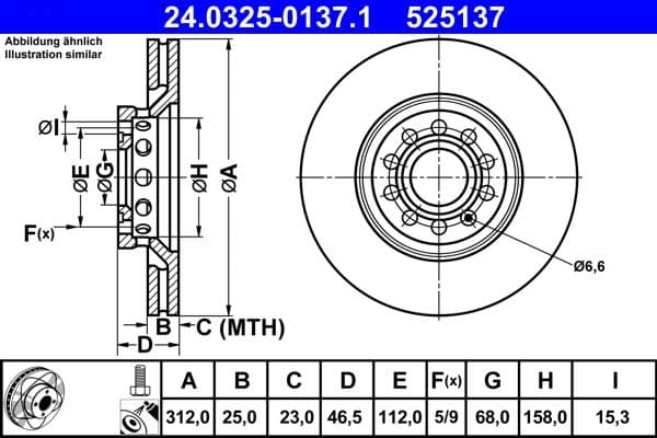 Disc frana ATE 24.0325-0137.1