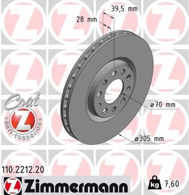 Disc frana ZIMMERMANN COAT Z 110.2212.20