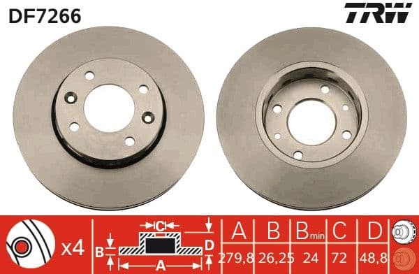 Disc frana TRW DF7266