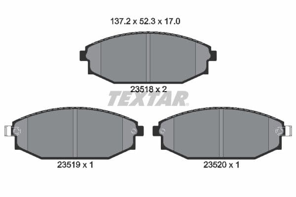 set placute frana,frana disc TEXTAR 2351801