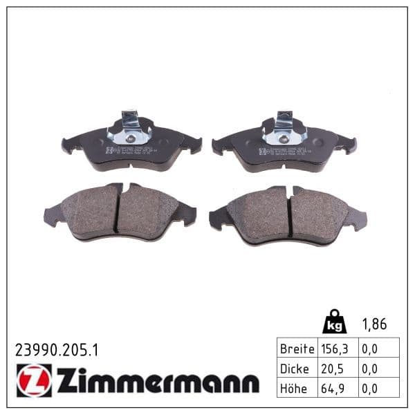 set placute frana,frana disc ZIMMERMANN 23990.205.1