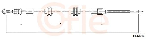 Cablu, frana de parcare COFLE 11.6686