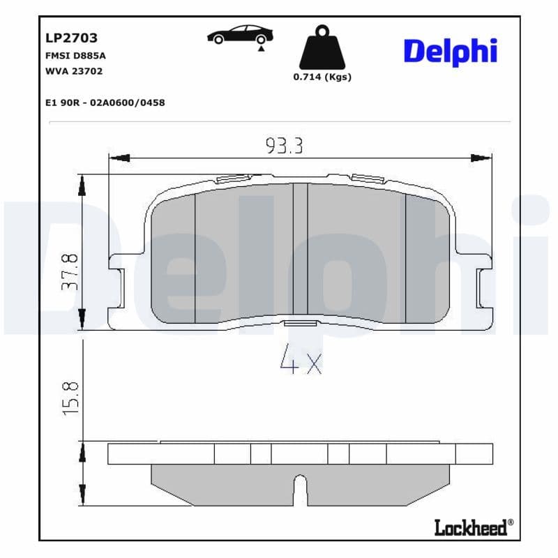 set placute frana,frana disc DELPHI LP2703