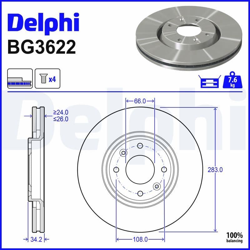 Disc frana DELPHI BG3622