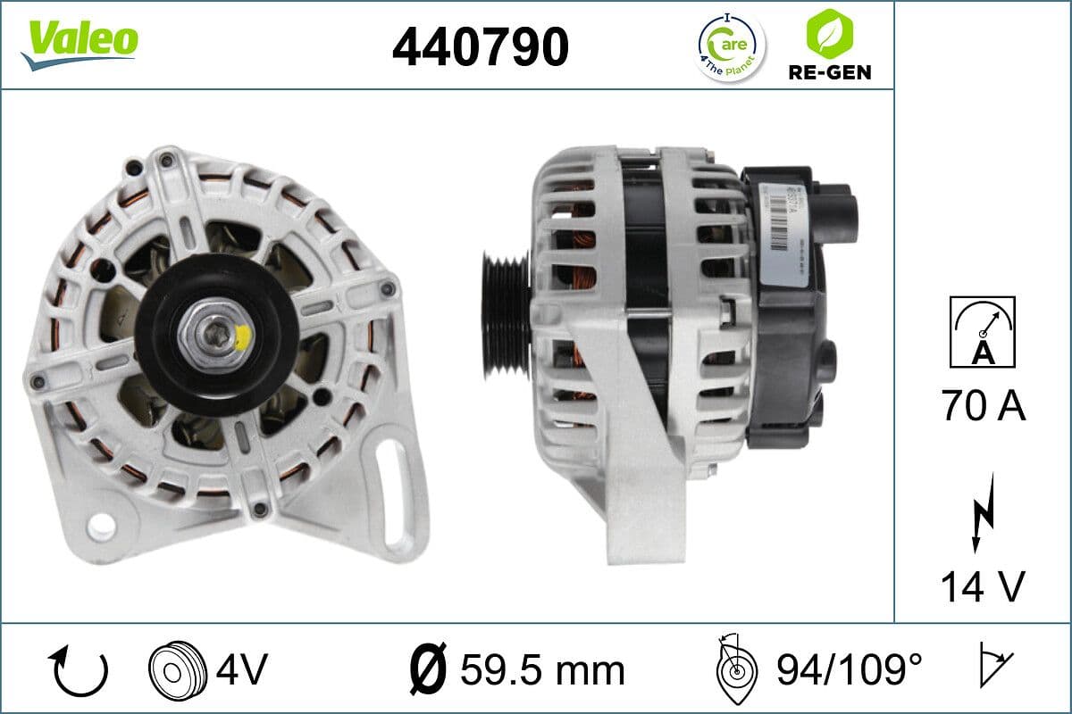 Generator / Alternator VALEO RE-GEN REMANUFACTURED 440790