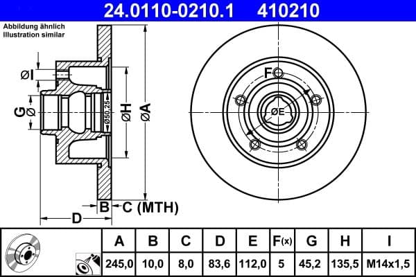 Disc frana ATE 24.0110-0210.1