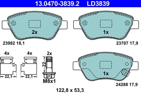 set placute frana,frana disc ATE Ceramic 13.0470-3839.2