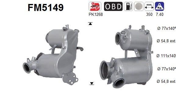 Filtru funingine/particule, sist.de esapament AS FM5149