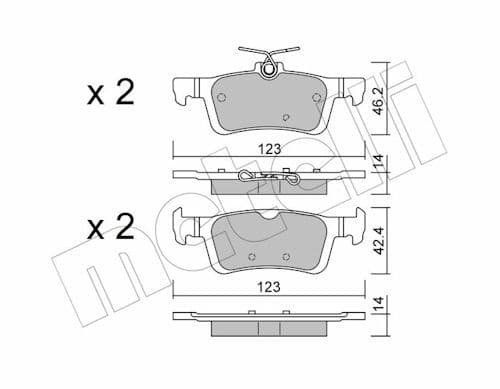 set placute frana,frana disc METELLI 22-0986-1