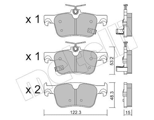 set placute frana,frana disc METELLI 22-1363-0