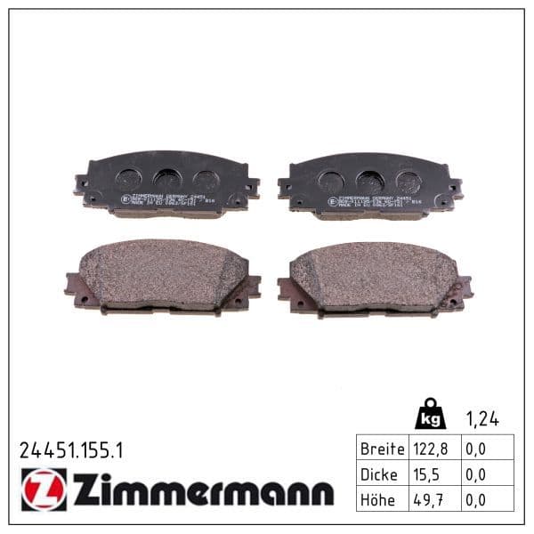 set placute frana,frana disc ZIMMERMANN 24451.155.1