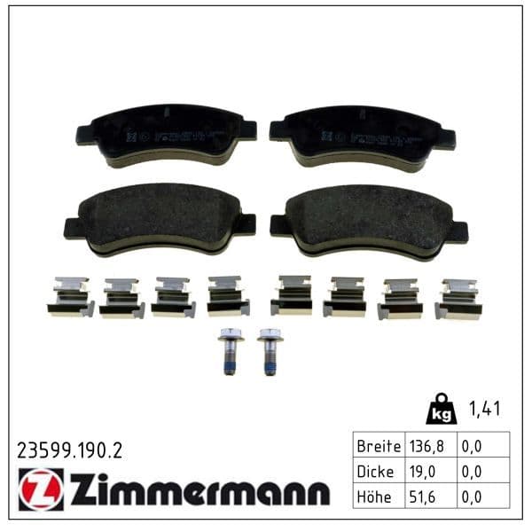 set placute frana,frana disc ZIMMERMANN 23599.190.2