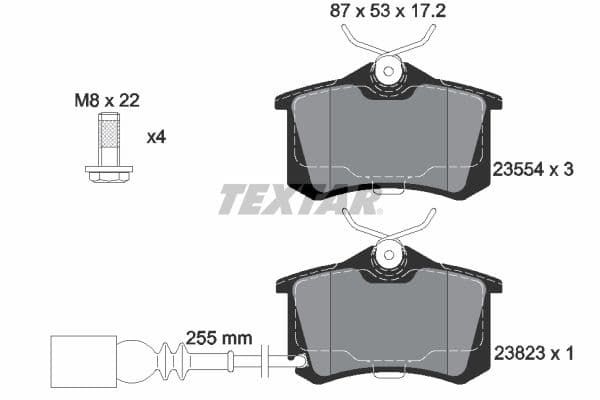 set placute frana,frana disc TEXTAR 2382301