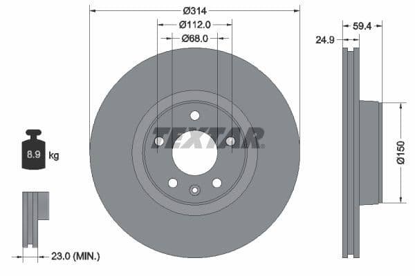 Disc frana TEXTAR PRO+ 92132205