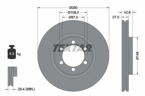 Disc frana TEXTAR PRO 92136503