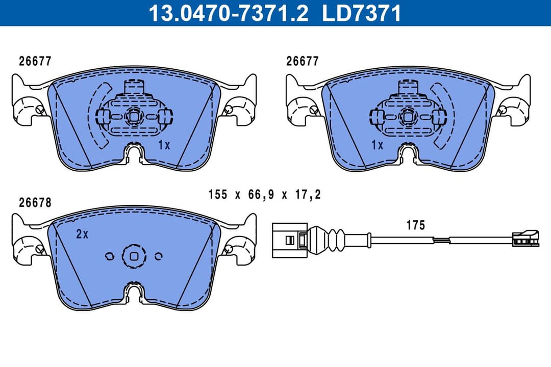 set placute frana,frana disc ATE Ceramic 13.0470-7371.2