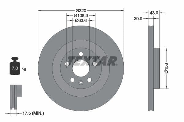 Disc frana TEXTAR PRO 92309703