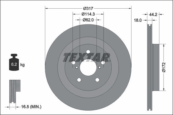 Disc frana TEXTAR PRO 92343103