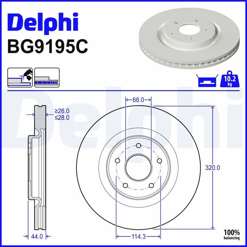 Disc frana DELPHI BG9195C