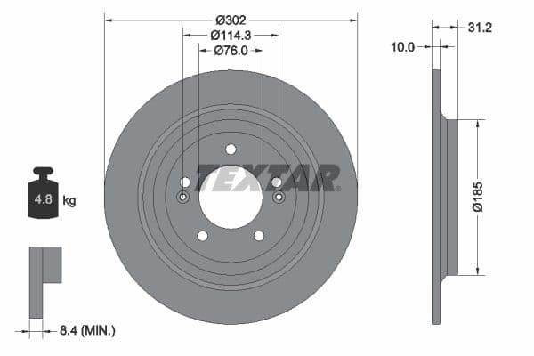 Disc frana TEXTAR PRO 92293403