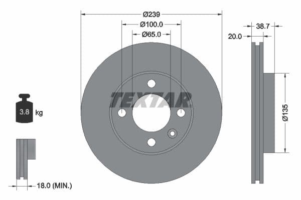 Disc frana TEXTAR PRO 92012103