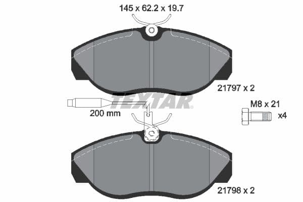 set placute frana,frana disc TEXTAR 2179701