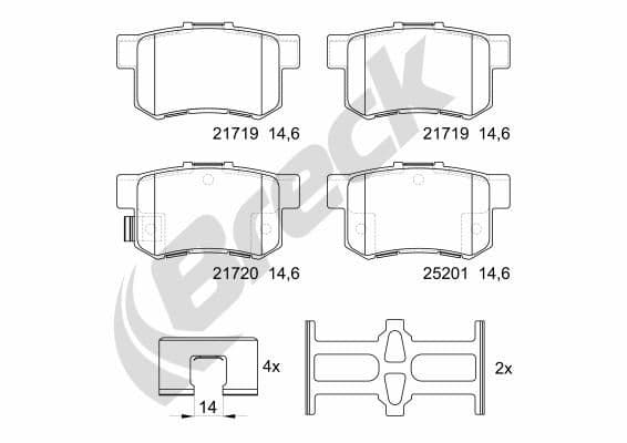 set placute frana,frana disc BRECK 21720 00 704 00