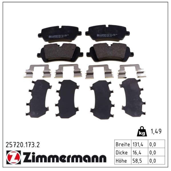 set placute frana,frana disc ZIMMERMANN 25720.173.2