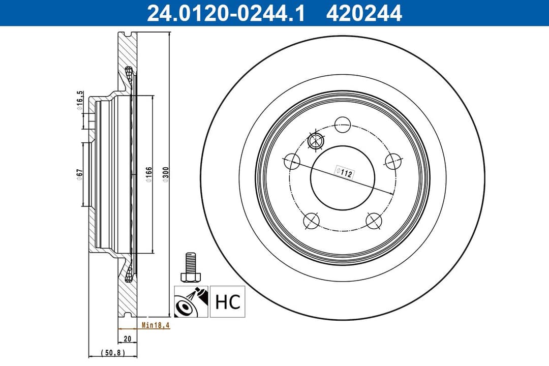 Disc frana ATE 24.0120-0244.1