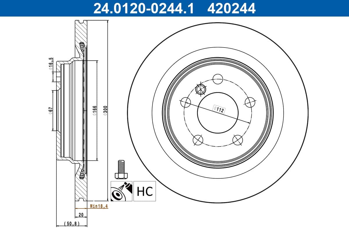 Disc frana ATE 24.0120-0244.1