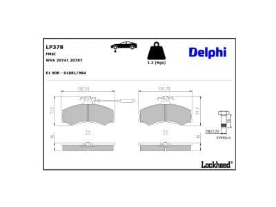 set placute frana,frana disc DELPHI LP378