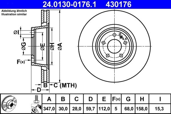 Disc frana ATE 24.0130-0176.1
