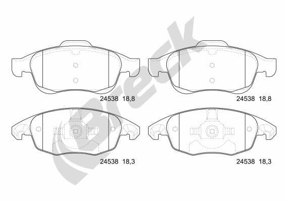 set placute frana,frana disc BRECK 24538 00 701 00