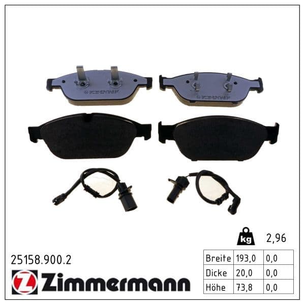 set placute frana,frana disc ZIMMERMANN rd:z 25158.900.2