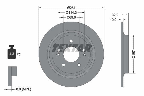 Disc frana TEXTAR PRO 92316303