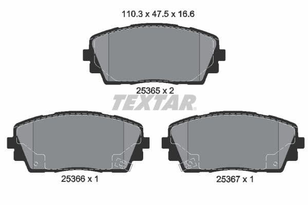 set placute frana,frana disc TEXTAR Q+ 2536501