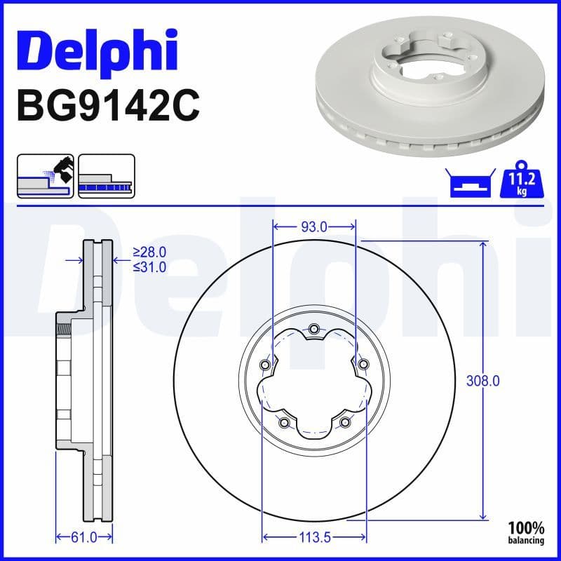 Disc frana DELPHI BG9142C