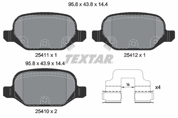set placute frana,frana disc TEXTAR Q+ 2541101